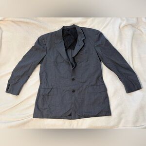 Vintage Oxxford Men's Blue Gray Houndstooth 2-Button Blazer Size 44 Handmade